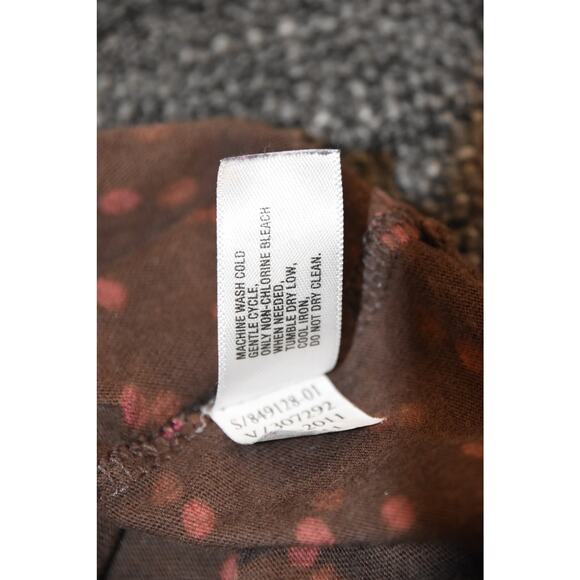 Gap Kids, Cap Sleeve Baby Doll Flutter Tee, Brown w/Pink Dots, EGU, XXL 14-16 - Picture 5 of 5